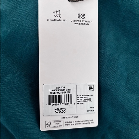 Walter Hagen Green Flat Front Shorts - Picture 3 of 5